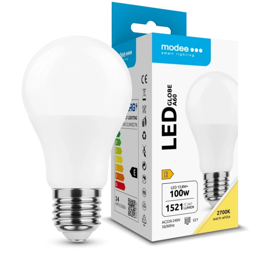 LED izzó Globe A60 13,8 W E27 2700K 1521 lm 360°