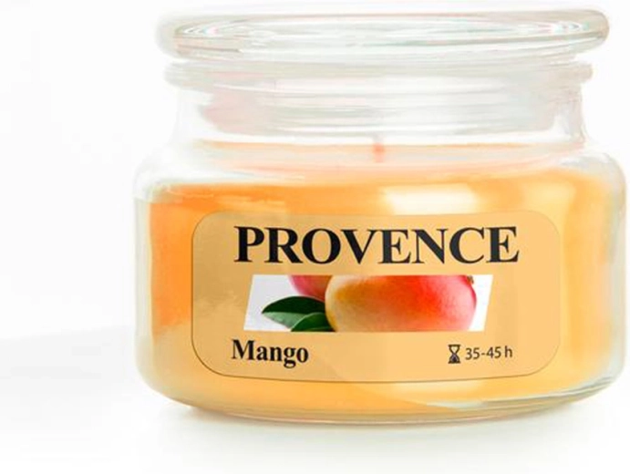 PROVENCE illatgyertya üvegben, mangó, 45 óra