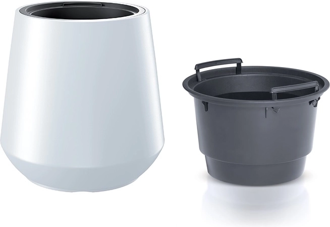 Heos betéttel ellátott fehér virágcserép 44 cm