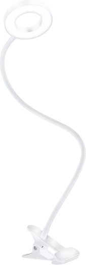 Solight LED, fényerő-szabályozható asztali lámpa csipesszel, fehér, 300 lm, állítható színhőmérséklettel, USB