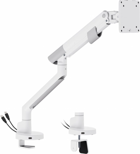 Gázteleszkópos asztali tartó 1 monitorhoz 17–35" USB 3.0-val – fehér