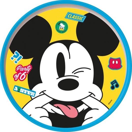 Csúszásmentes aljú MICKEY műanyag tányér, 19,5 cm