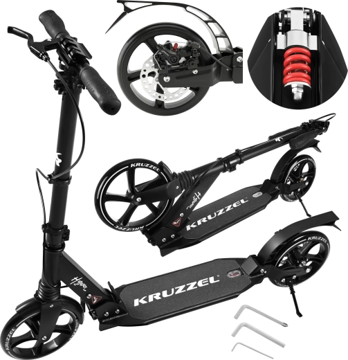 Összecsukható KRUZZEL Hyperion roller 20 cm-es kerekekkel és tárcsafékkel