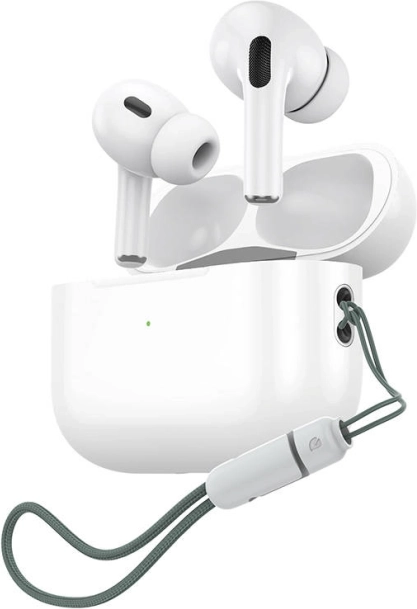 Fehér színű TWS vezeték nélküli fülhallgató indukciós töltéssel