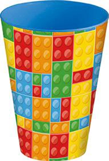 430 ml-es műanyag pohár kockamintával