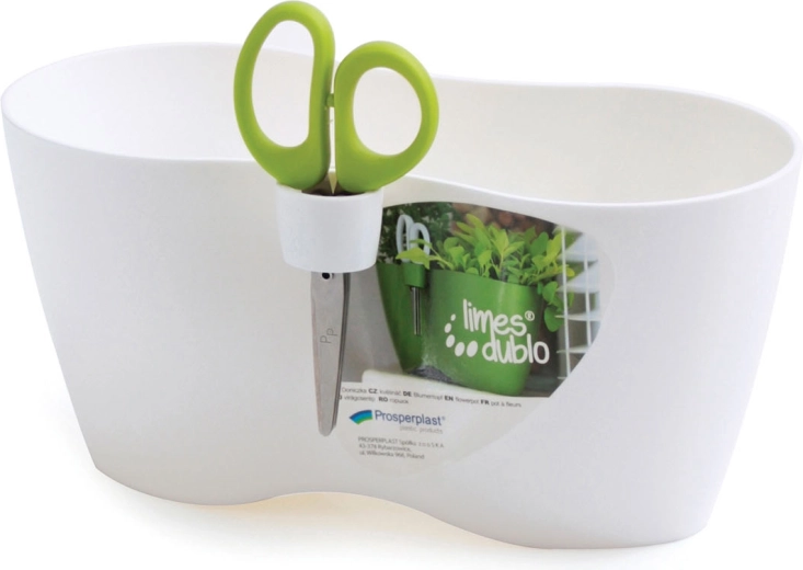 LIMES DUBLO 25 cm fehér virágtartó ollóval