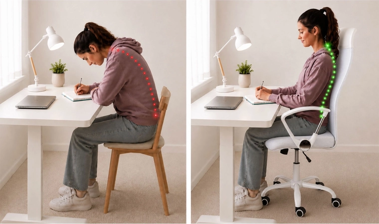 Ergonomikus támasz és jobb testtartás