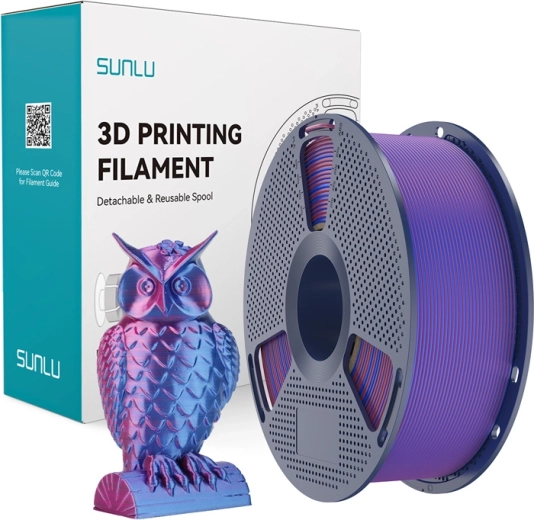 Sunlu PLA+ Silk két színű filament piros–kék
