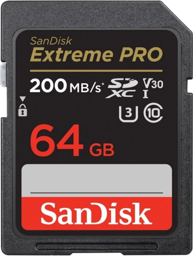 SanDisk Extreme Pro SDXC 64 GB UHS-I U3 V30 200/90 MB/s memóriakártya