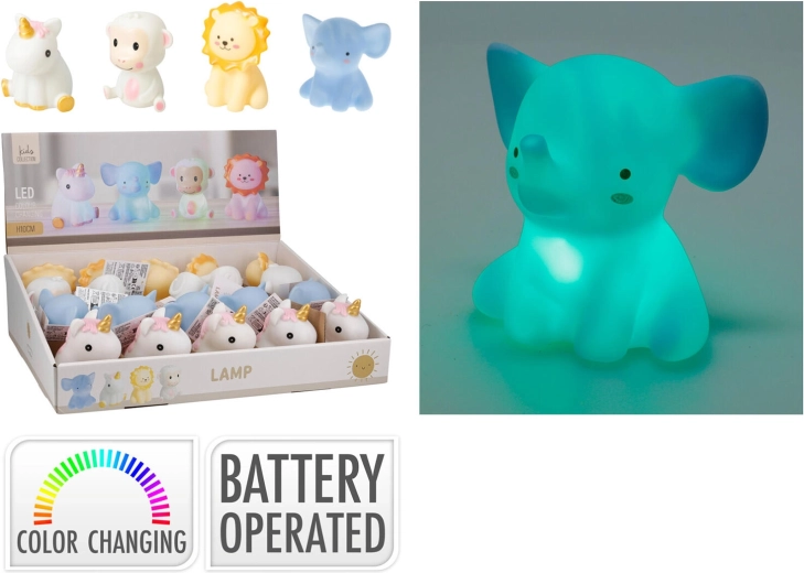Gyerek éjszakai lámpa RGB állatfigura 10 cm