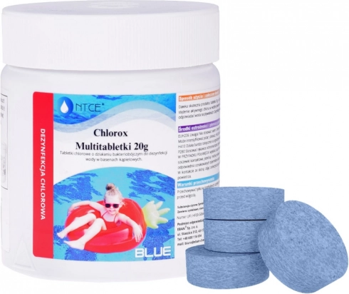 Klóros multitabletták 20 g úszómedencékhez, 0,5 kg