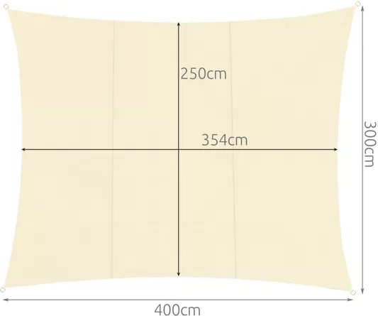 4 × 3 m méret a hatékony árnyékoláshoz