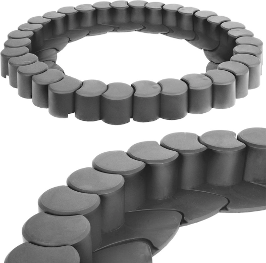 Grafitszürke kerti paliszád 4,1 m, 32 elem