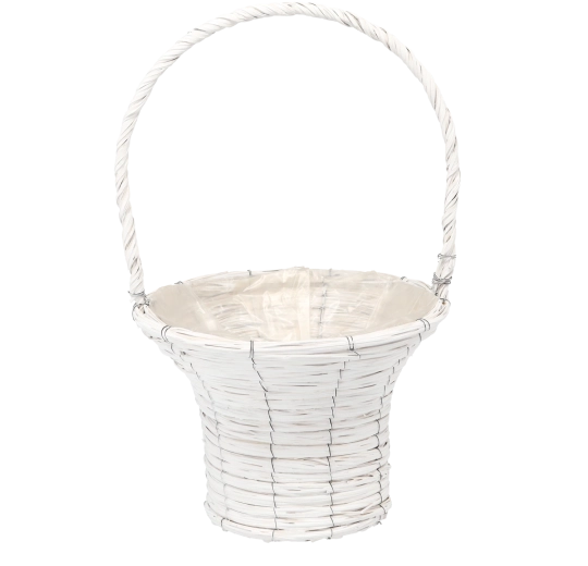Fehér fonott kaspóhuzat (kosár) 32 × 52 cm – 1 db