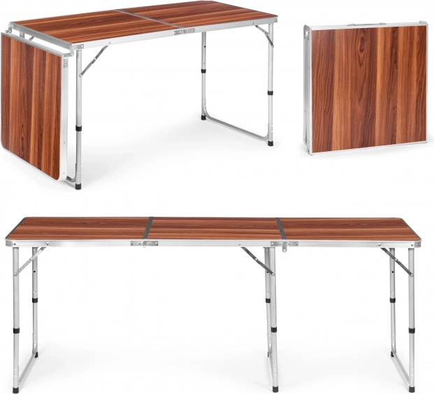 Összecsukható túraasztal barna lappal 180 × 60 cm MULTIGARDEN