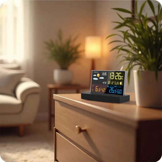 DCF óra, ébresztő és komfortos környezet