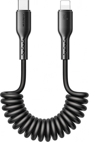Gyors töltésű, spirál autós kábel USB‑C – Lightning 30 W 1,5 m Joyroom Easy-Travel