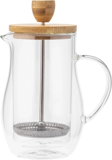 Üveg french press bambusz fedővel, 400 ml