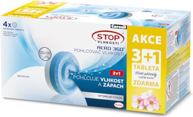 Utántöltő CERESIT AERO 360 páramentesítőhöz, 4×450 g, réti virágok illata