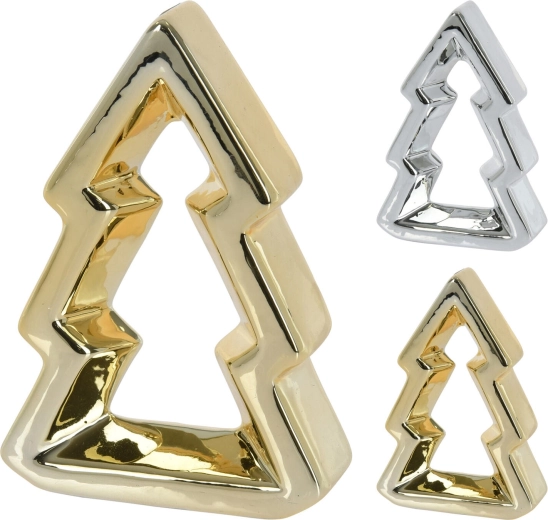 Fényes dekorációs fácska 32 cm – ezüst vagy arany