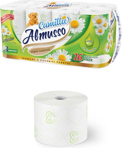 Camilla toalettpapír, 3 rétegű, fehér, 16 tekercs, FSC