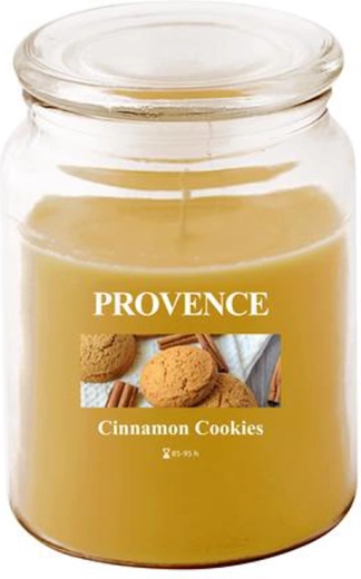 Illatgyertya üvegben Provence fahéjas keksz 95 óra