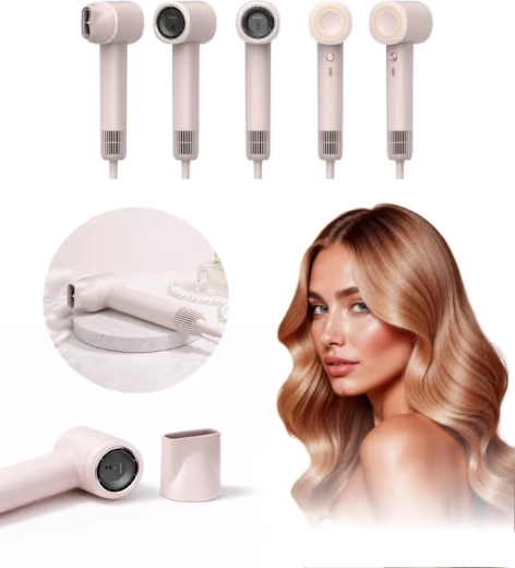 Krémszínű multifunkciós 5 az 1-ben ionizációs hajszárító