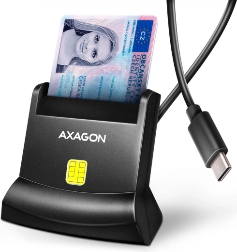 Axagon StandReader USB‑C intelligenskártya- és személyi igazolvány (ID) olvasó