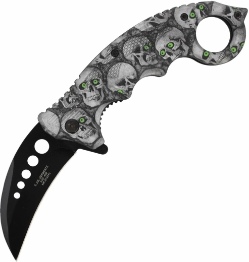 Herbertz CJH Totenköpfe karambit záras zsebkés 7,3 cm