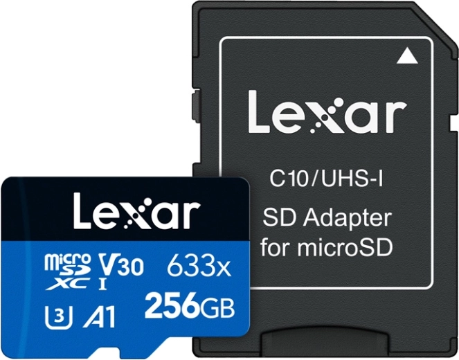 Lexar High-Performance 633x microSDXC 256 GB SD adapterrel