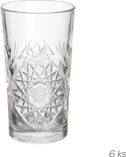 Hobstar pohár 355 ml, átlátszó, 6 db-os készlet