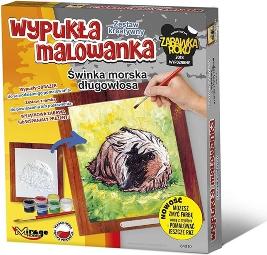 Domború kifestő – hosszúszőrű tengerimalac (kreatív készlet)