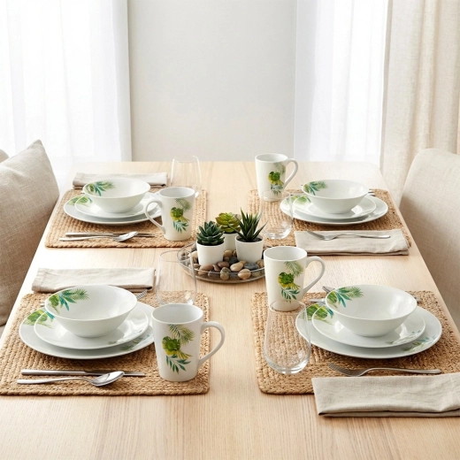 Trópusi design, amely beragyogja az asztalt