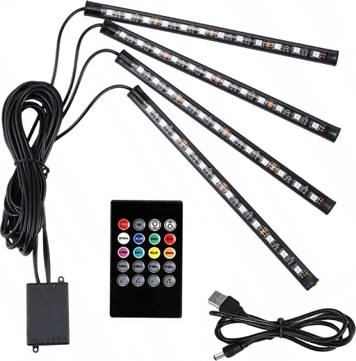 RGB LED autóbelső-világítás hangérzékelővel