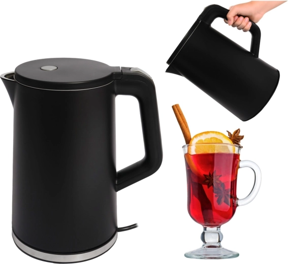 Utazási vízforraló 1,7 l, 1500 W, fekete
