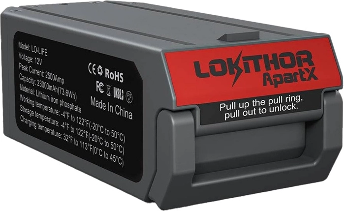 Lokithor LO-LIFE akkumulátor ApartX-hez (LiFePO4, 23000 mAh, 2500 A)