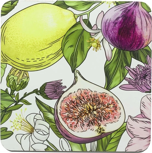 Lemon poháralátét szett 10 × 10 cm, 4 db, ajándékdobozban
