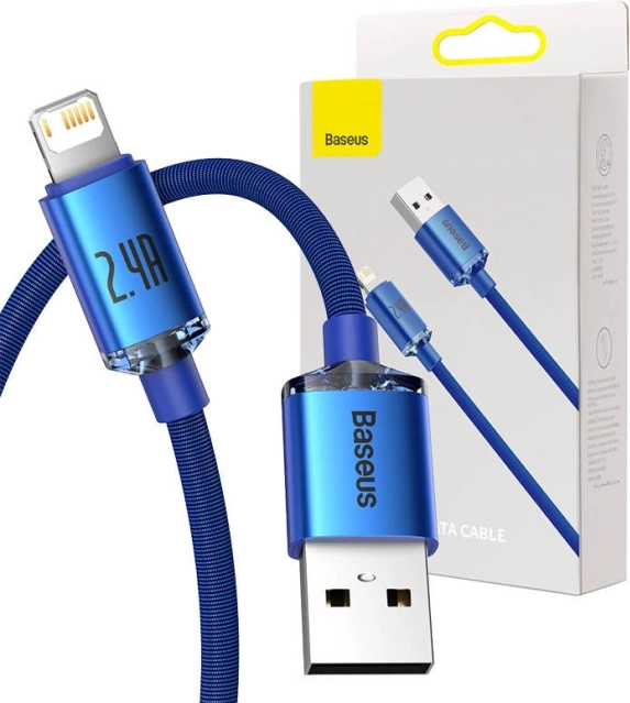 Baseus Crystal Shine kék USB-Lighting kábel
