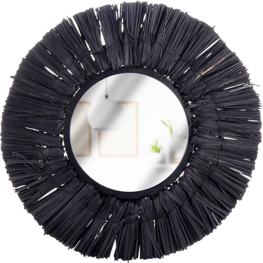 Fekete kerek fali tükör Home Styling Collection 32 cm