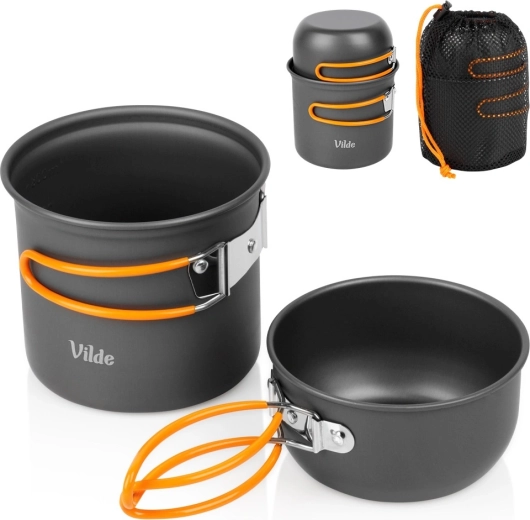 Vilde túrafőző edénykészlet anodizált alumíniumból 800/450 ml (3 részes)