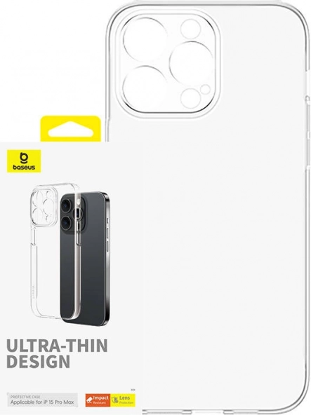 Átlátszó Baseus Lucent tok iPhone 15 Pro Max-hoz
