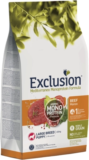 Exclusion Puppy Large Breed Beef marhahúsos táp nagytestű kölyökkutyáknak 12 kg