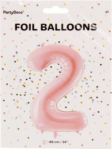 Rózsaszín fólia lufi 2-es szám 86 cm