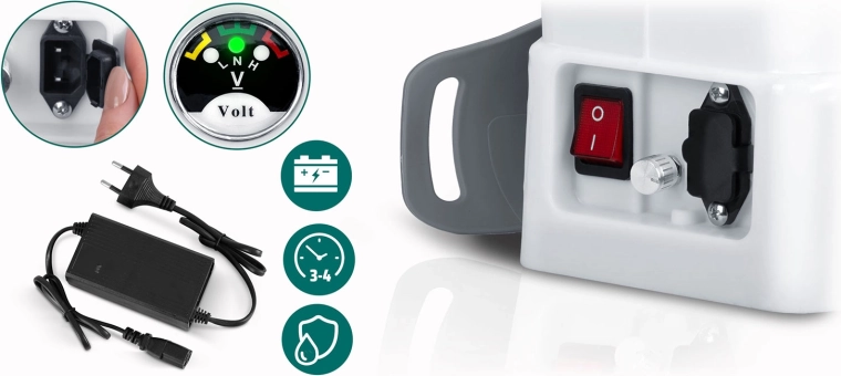 Erős 12 V / 8 Ah akkumulátor kijelzővel