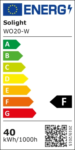 F energiahatékonysági osztály és egyértelműen feltüntetett fogyasztás