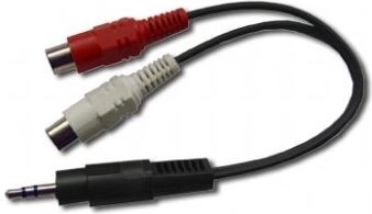 Audio adapter 3,5mm jack 2x RCA csatlakozókkal, 20 cm