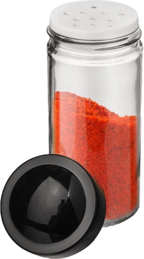 Átlátszó üveg fűszertartók szitával