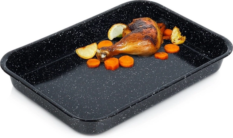 Zománcozott téglalap alakú tepsi 34 × 24 cm, 2,5 l