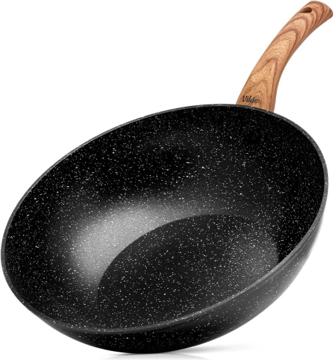 Vilde Granitica Wood wok serpenyő 32 cm