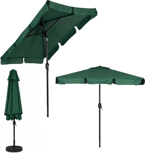 MultiGarden nagy kerti napernyő tekerőkarral és dönthető tetővel 200 × 130 cm, zöld